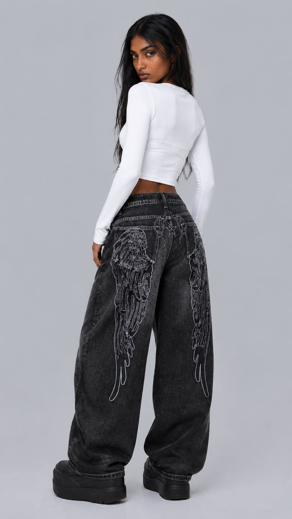 Raven Gothic Baggy Jeans