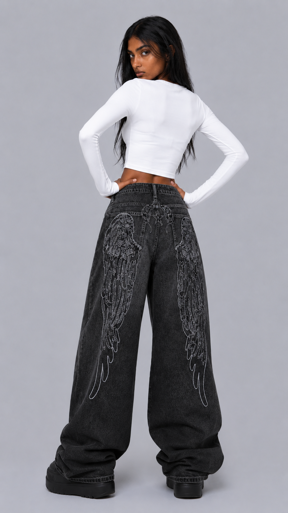 Raven Gothic Baggy Jeans