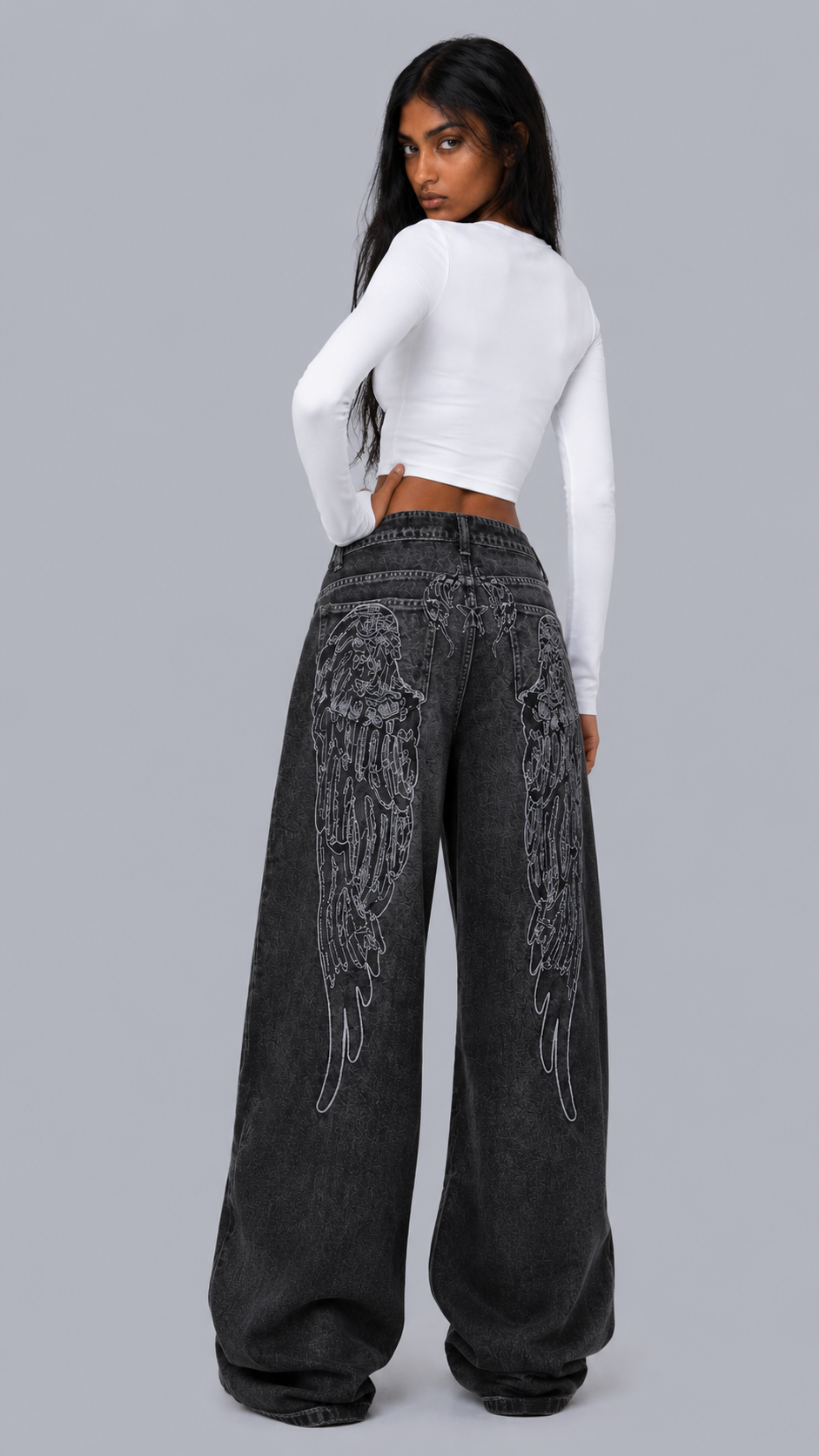 Raven Gothic Baggy Jeans