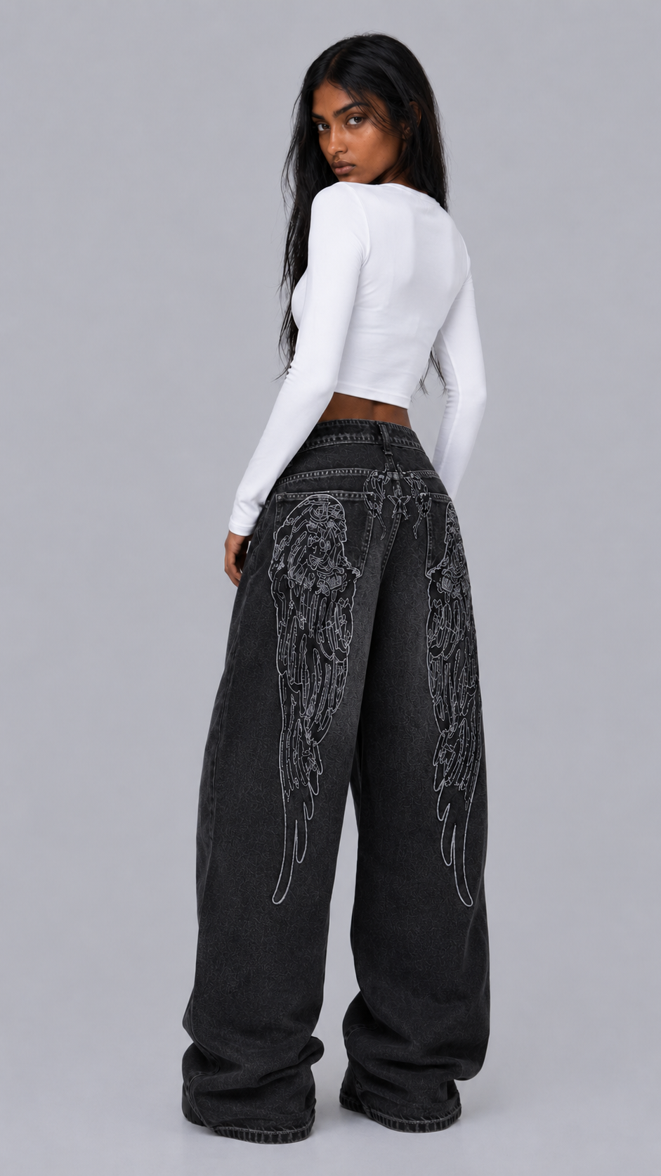 Raven Gothic Baggy Jeans