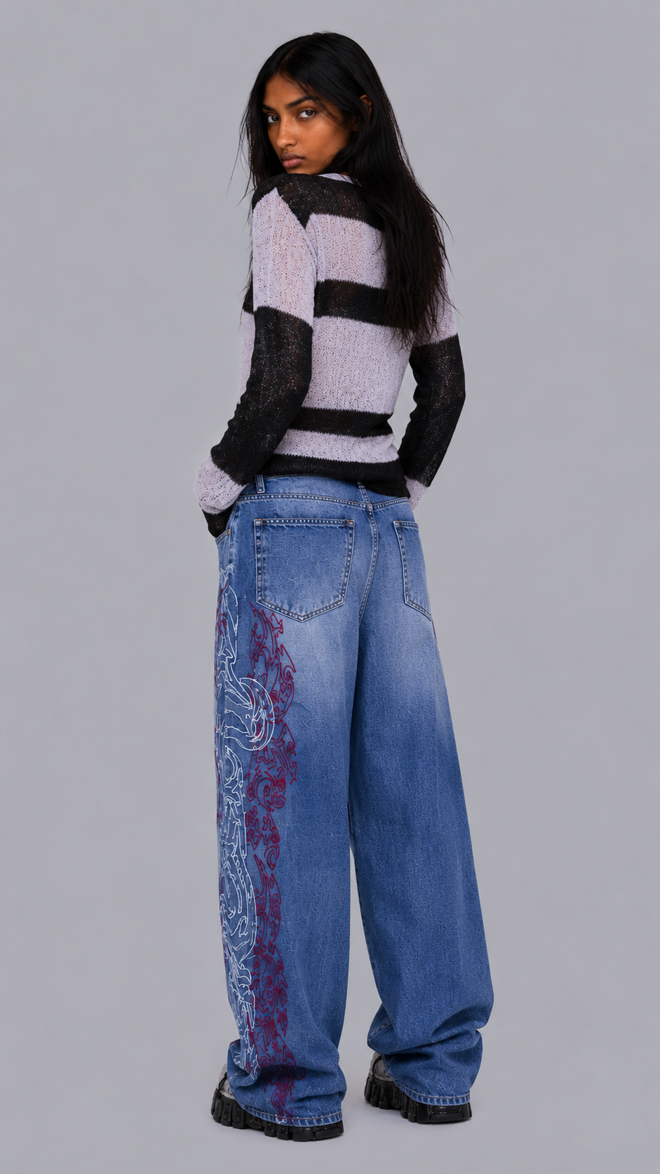 Inez Tribal Baggy Jeans