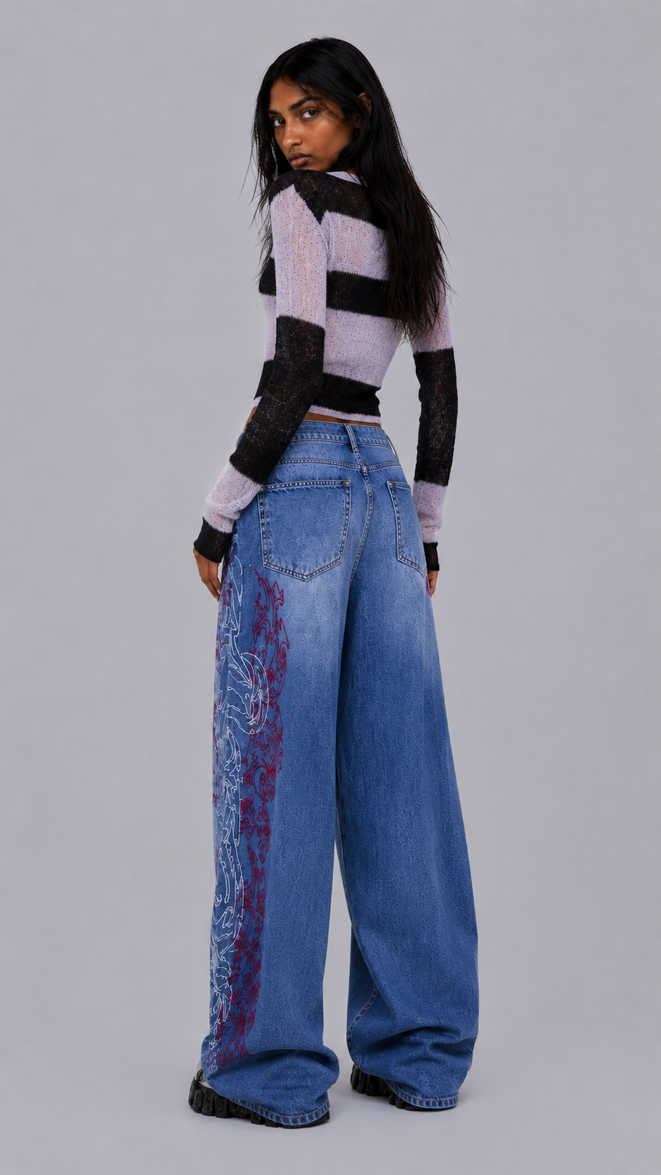 Inez Tribal Baggy Jeans