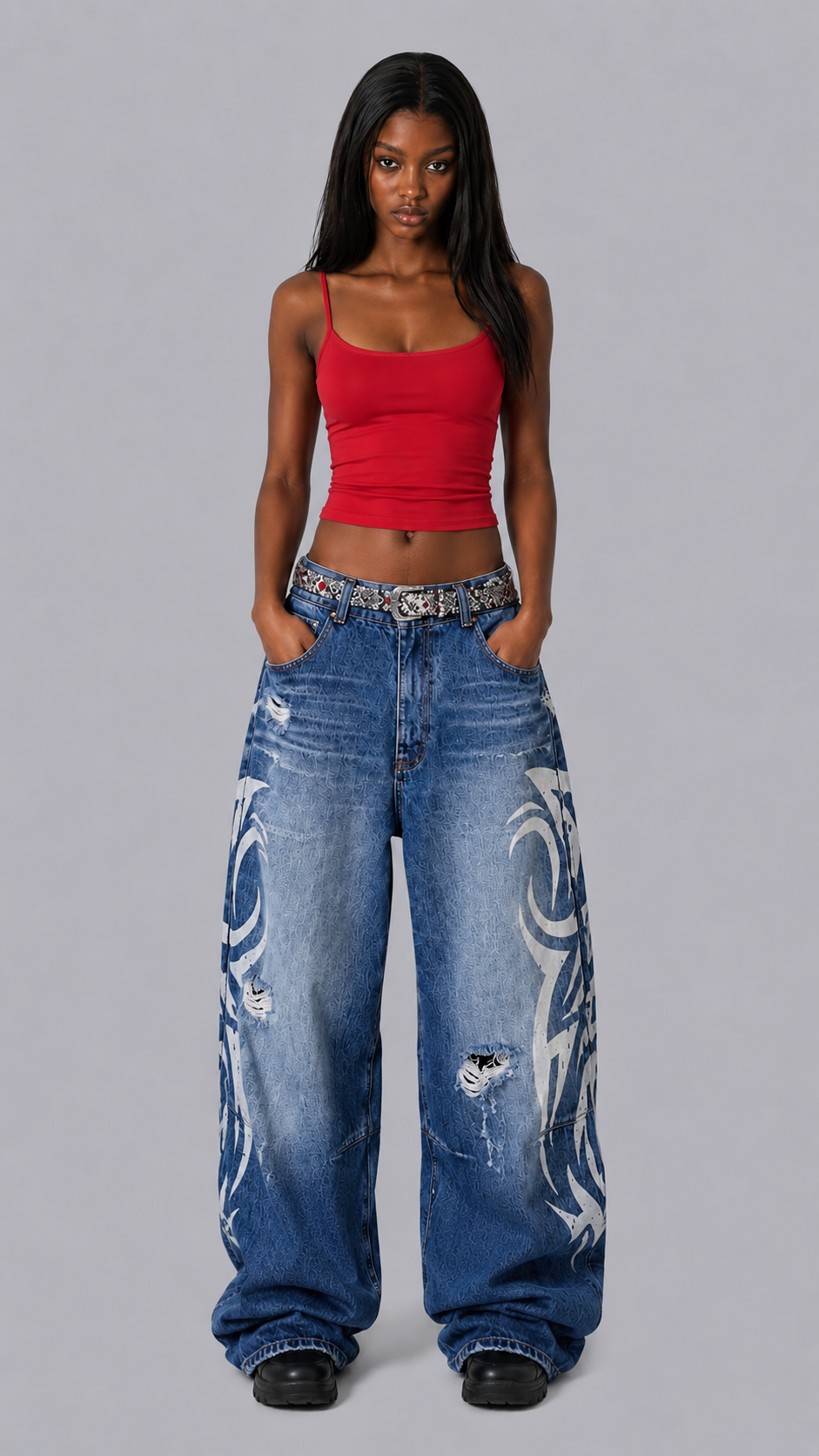 Coco Graffiti Baggy Jeans