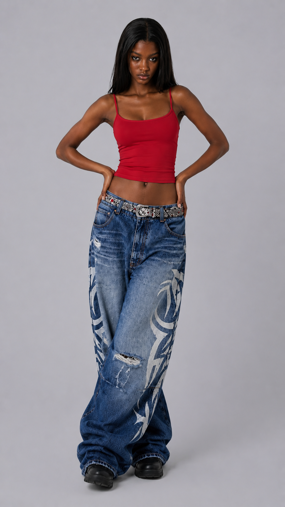 Coco Graffiti Baggy Jeans