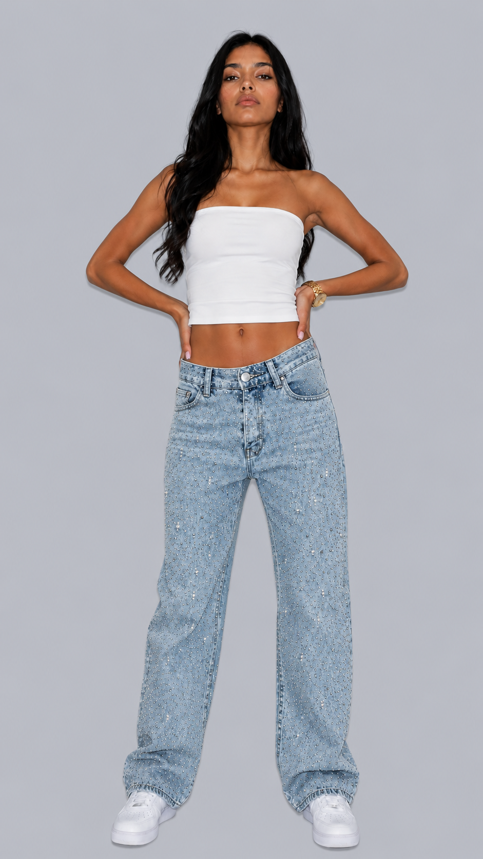 Cleo Crystal Straight Jeans