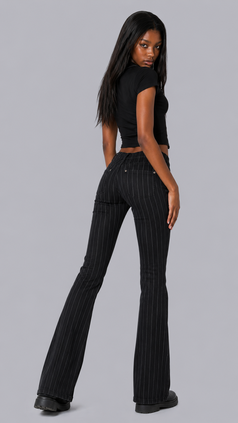 Marlowe Pinstripe Bootcut Jeans