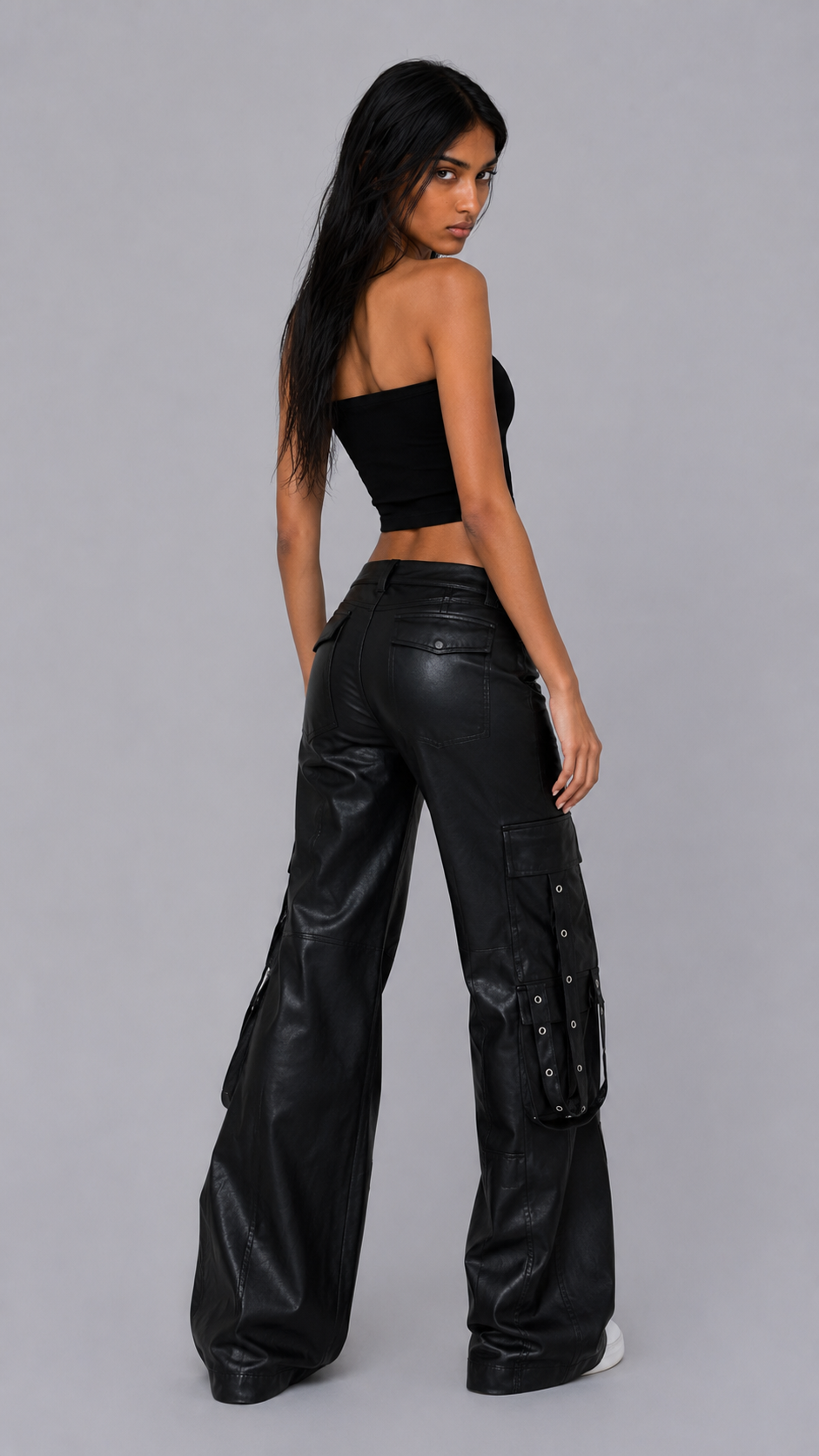 Vesper Leather Bootcut Jeans