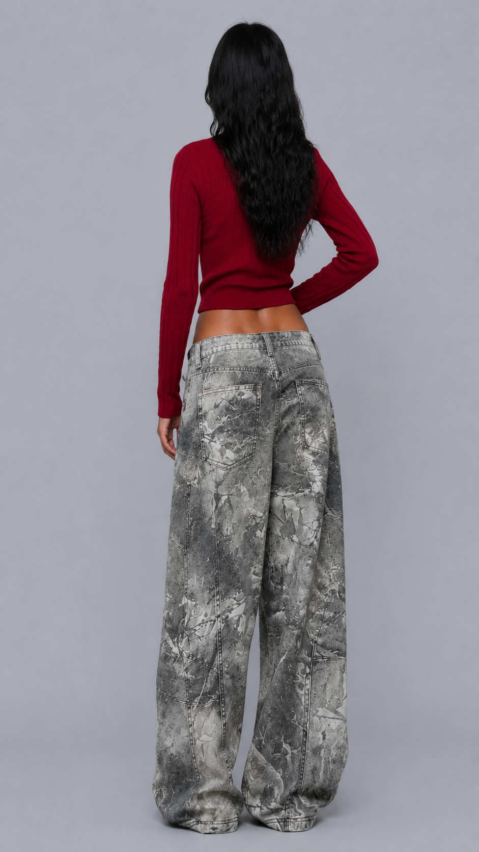 Talia Marble Baggy Jeans