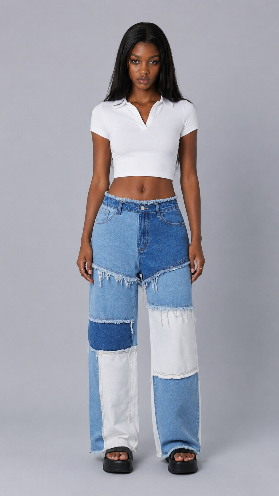 Freya Patchwork Baggy Jeans