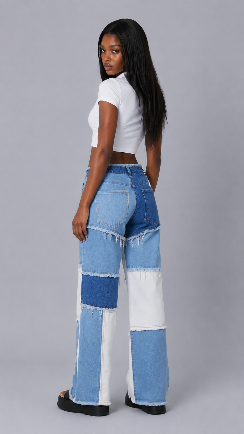 Freya Patchwork Baggy Jeans
