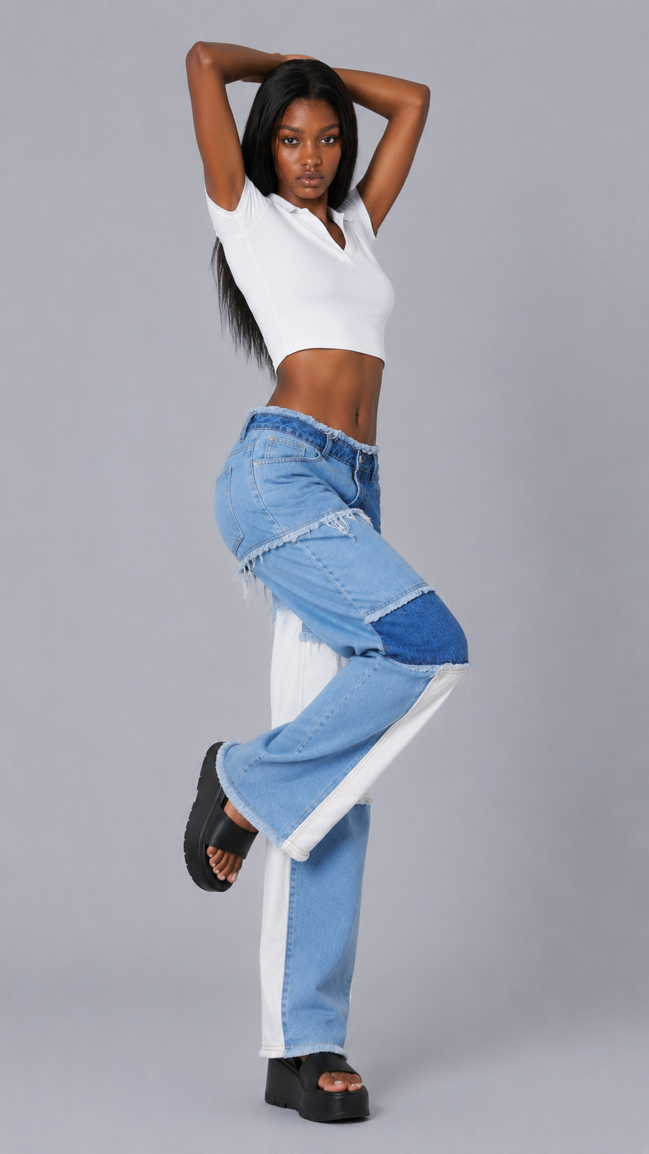 Freya Patchwork Baggy Jeans