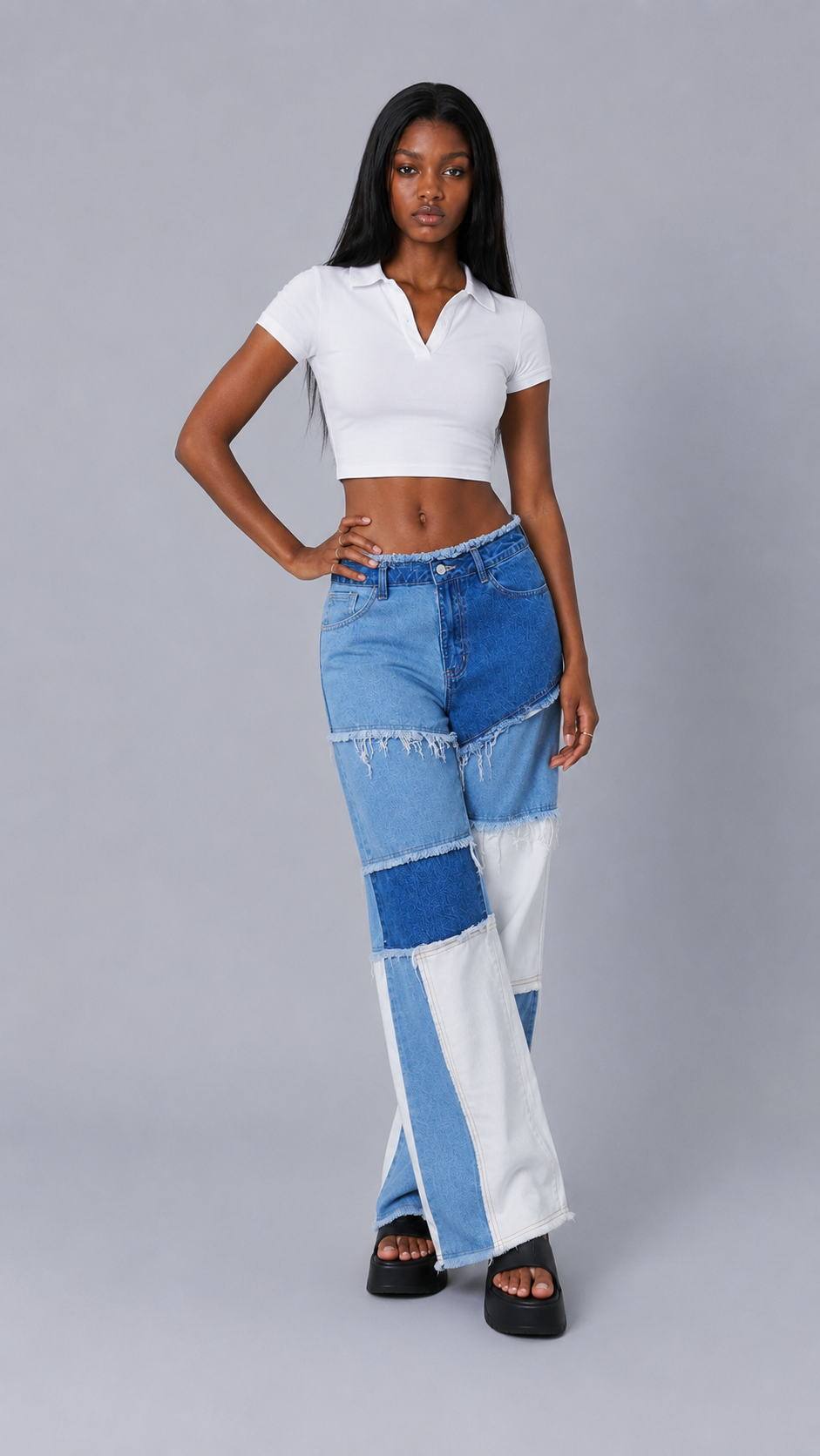 Freya Patchwork Baggy Jeans