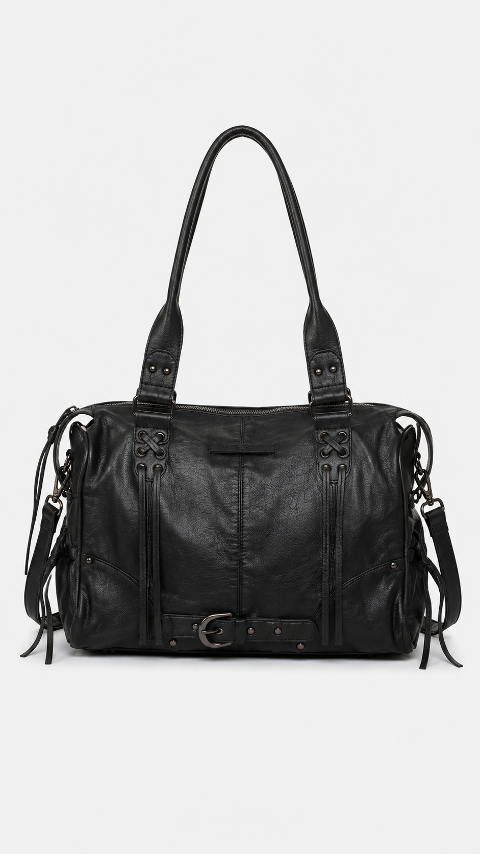 Fringe Buckle Satchel Bag