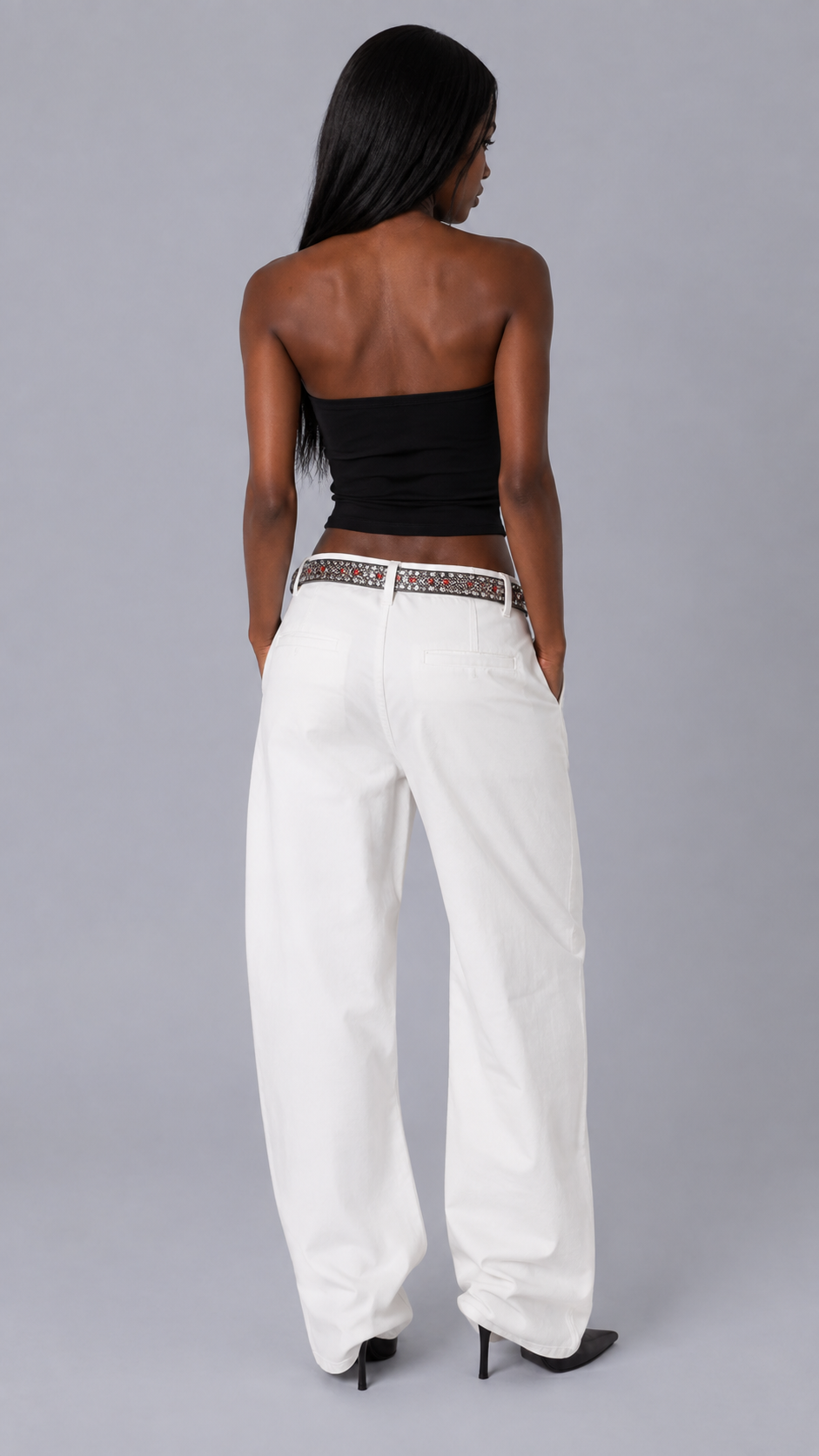 Snake Print Jewel Stud Belt