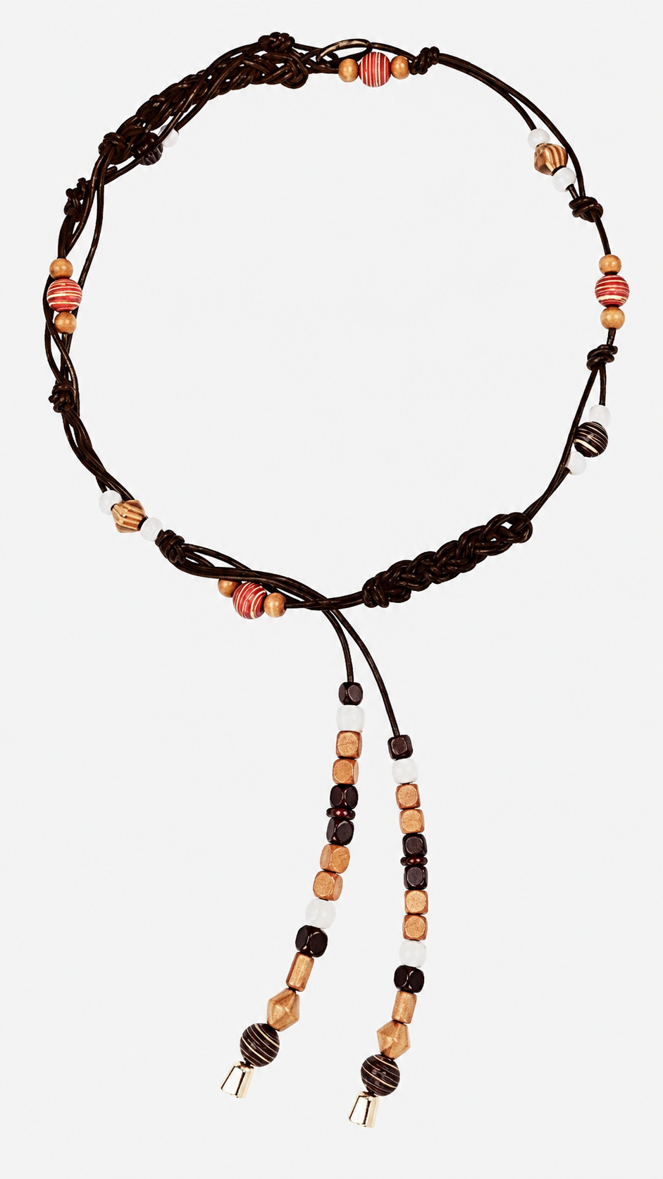 Braided Leather Beaded Waist Chain