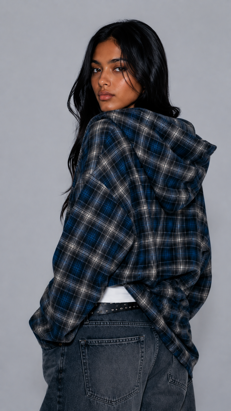 Nadia Plaid Hoodie