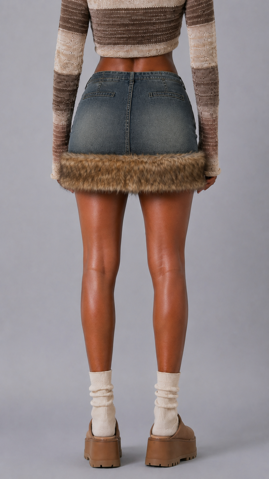 Wren Fur-Trim Skirt