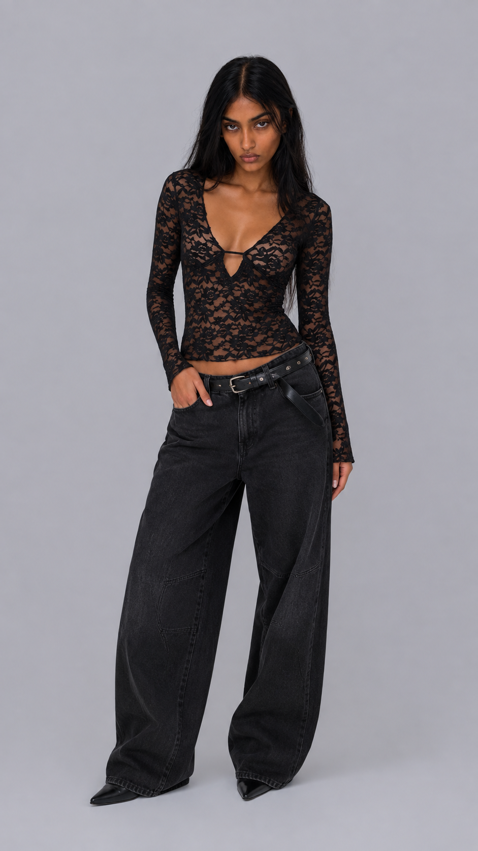 Nyx Deep-V Lace Top