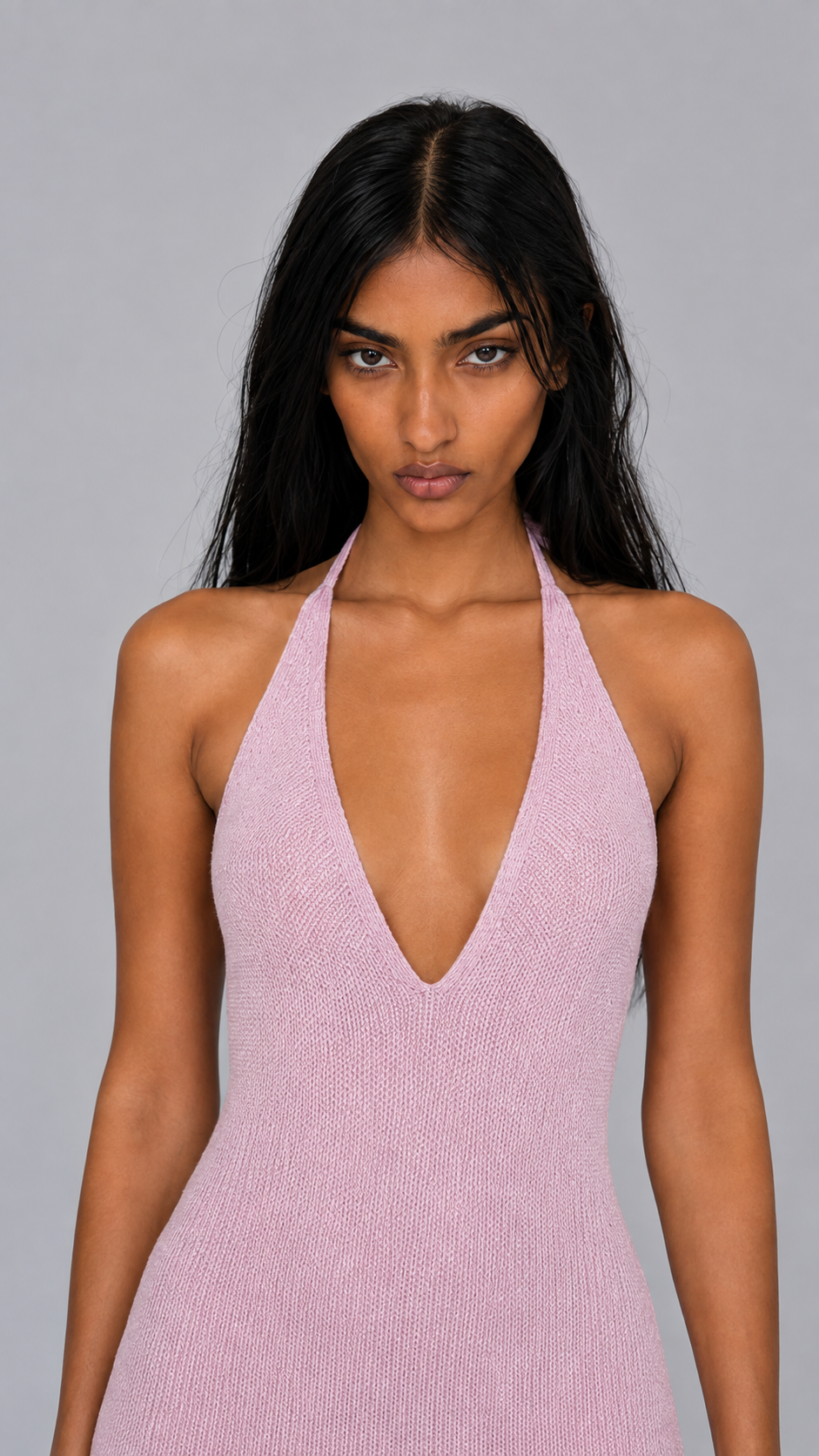 Rosie Knit Halter Mini Dress