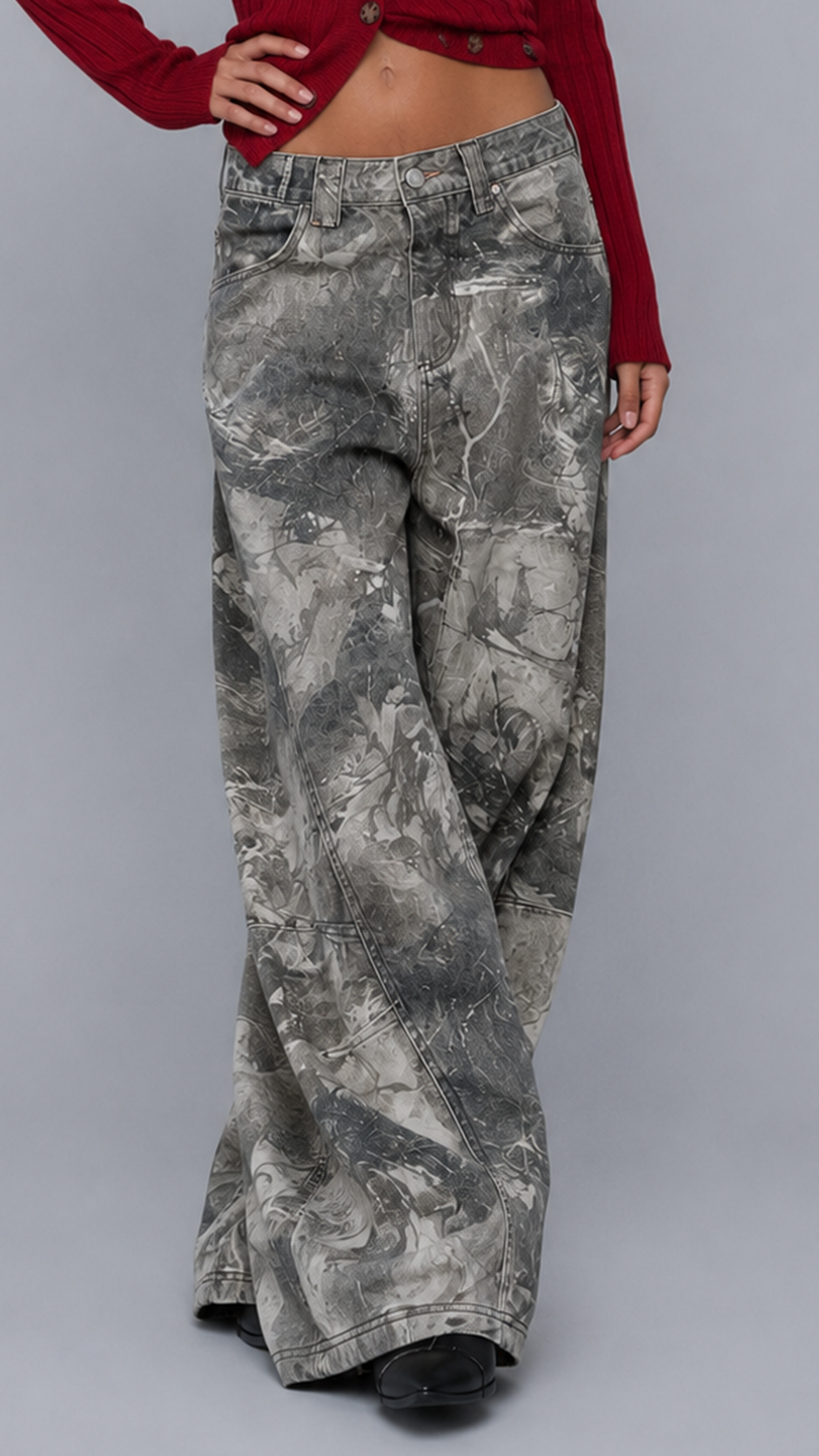 Talia Marble Baggy Jeans
