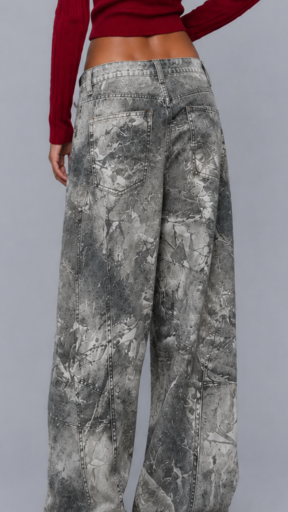 Talia Marble Baggy Jeans