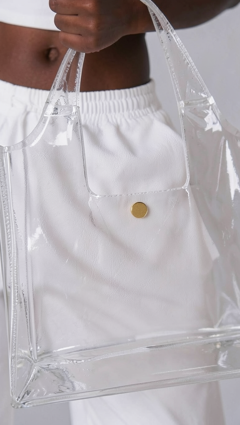Clear PVC Square Tote Bag