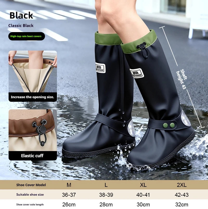Dynamic Long Tube Summer Rain Boots Waterproof Wear-Resistant Fashionable Outdoor Water Wading Shoes