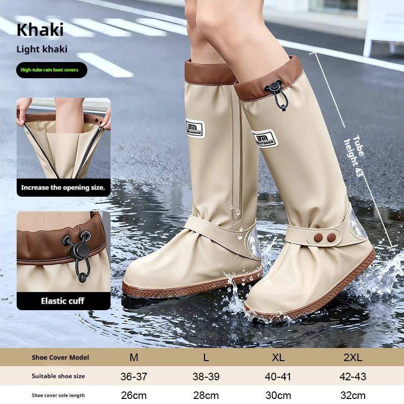 Dynamic Long Tube Summer Rain Boots Waterproof Wear-Resistant Fashionable Outdoor Water Wading Shoes