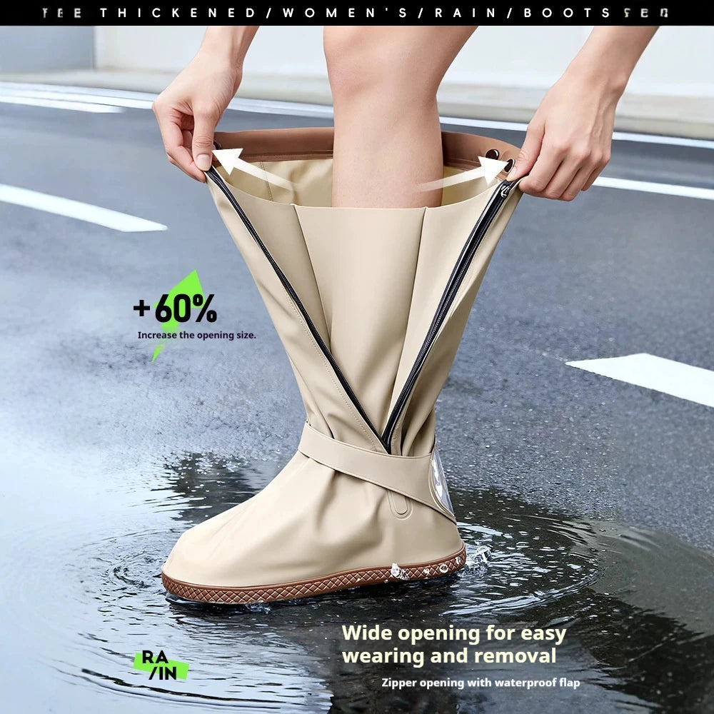 Dynamic Long Tube Summer Rain Boots Waterproof Wear-Resistant Fashionable Outdoor Water Wading Shoes