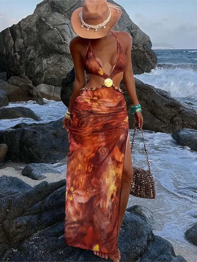 Summer Cover Ups Women Swimsuit Spaghetti Strap Robes Bathing Suit 2026 New Perspective Beach Holiday Maxi Dresses Cover-Up