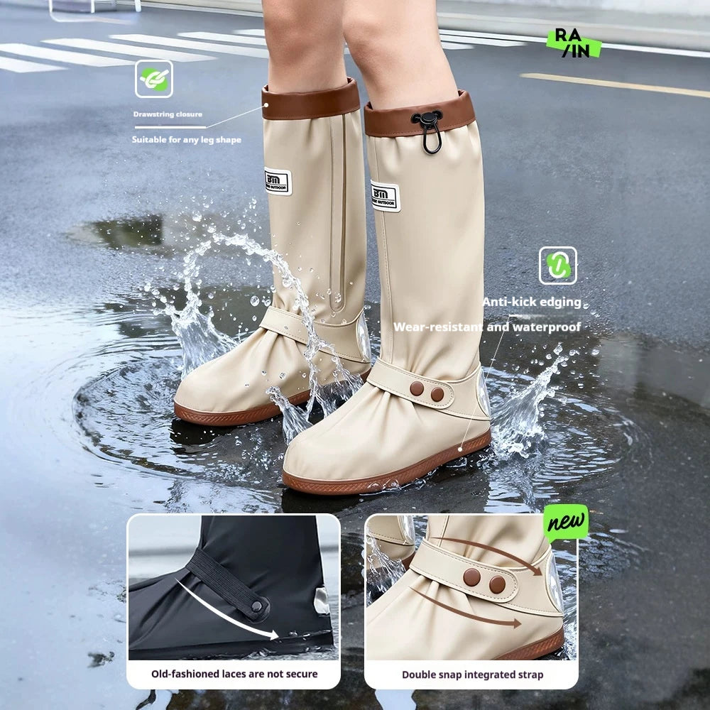 Dynamic Long Tube Summer Rain Boots Waterproof Wear-Resistant Fashionable Outdoor Water Wading Shoes