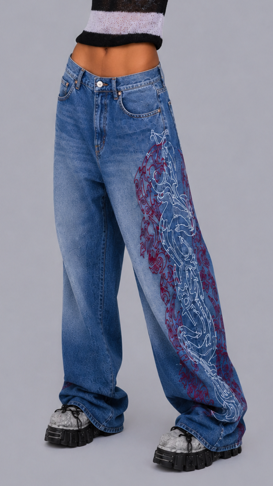 Inez Tribal Baggy Jeans