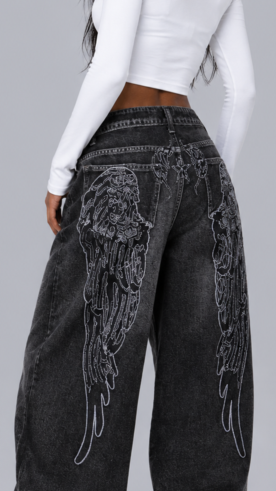 Raven Gothic Baggy Jeans